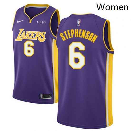 Womens Nike Los Angeles Lakers 6 Lance Stephenson Swingman Purple NBA Jersey Statement Edition